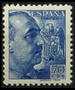 Spagna 1939 - serie Effigie del Generale Franco: 70 c