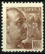 Spagna 1939 - serie Effigie del Generale Franco: 10 ptas