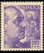 Spagna 1939 - serie Effigie del Generale Franco: 20 c