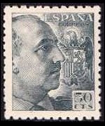 Spagna 1939 - serie Effigie del Generale Franco: 50 c