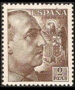 Spagna 1939 - serie Effigie del Generale Franco: 2 ptas