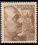 Spagna 1939 - serie Effigie del Generale Franco: 10 ptas