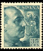 Spagna 1939 - serie Effigie del Generale Franco: 35 c