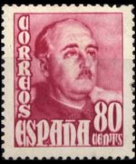 Spagna 1948 - serie Generale Franco: 80 c