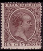 Spagna 1889 - serie Re Alfonso XIII: 15 c