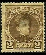 Spagna 1901 - serie Re Alfonso XIII: 2 c
