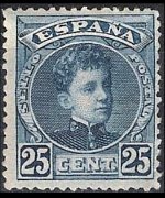 Spagna 1901 - serie Re Alfonso XIII: 25 c