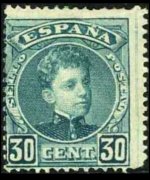 Spagna 1901 - serie Re Alfonso XIII: 30 c