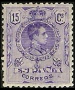 Spagna 1909 - serie Re Alfonso XIII: 15 c