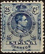 Spagna 1909 - serie Re Alfonso XIII: 25 c