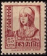 Spagna 1937 - serie Regina Isabella I: 25 c