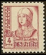 Spagna 1937 - serie Regina Isabella I: 4 ptas