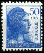 Spagna 1938 - serie Repubblica: 50 c