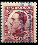 Spain 1931 - set King Alfonso XIII overprinted: 30 c