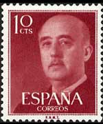 Spagna 1955 - serie Generale Franco: 10 c