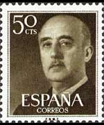 Spagna 1955 - serie Generale Franco: 50 c
