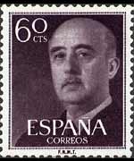 Spagna 1955 - serie Generale Franco: 60 c