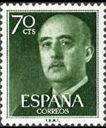 Spagna 1955 - serie Generale Franco: 70 c
