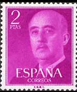 Spain 1955 - set Franco's portrait: 2 ptas