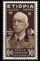 Etiopia 1936 - serie Imperatore Vittorio Emanuele III: 30 c