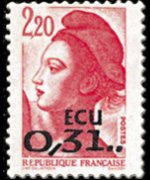 Francia 1982 - serie Marianna di Delacroix: 0,31 ECU su 2,20 fr