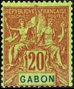 Gabon 1904 - serie Navigazione e commericio: 20 c