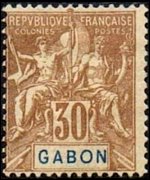 Gabon 1904 - serie Navigazione e commericio: 30 c
