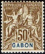 Gabon 1904 - serie Navigazione e commericio: 50 c