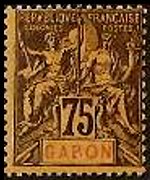 Gabon 1904 - serie Navigazione e commericio: 75 c