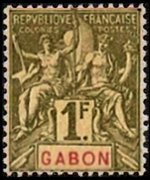 Gabon 1904 - serie Navigazione e commericio: 1 fr
