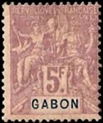 Gabon 1904 - serie Navigazione e commericio: 5 fr