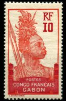 Gabon 1910 - serie Motivi coloniali: 10 c