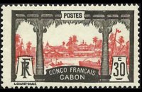 Gabon 1910 - serie Motivi coloniali: 30 c