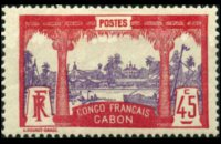 Gabon 1910 - serie Motivi coloniali: 45 c