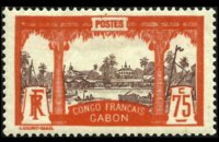 Gabon 1910 - set Colonial subjects: 75 c