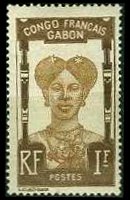 Gabon 1910 - set Colonial subjects: 1 fr