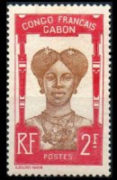 Gabon 1910 - set Colonial subjects: 2 fr