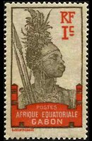 Gabon 1910 - serie Motivi coloniali: 1 c