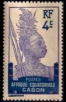 Gabon 1910 - serie Motivi coloniali: 4 c