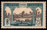 Gabon 1910 - serie Motivi coloniali: 25 c