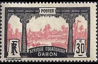 Gabon 1910 - serie Motivi coloniali: 30 c