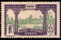 Gabon 1910 - serie Motivi coloniali: 35 c