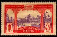 Gabon 1910 - serie Motivi coloniali: 45 c