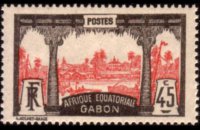 Gabon 1910 - serie Motivi coloniali: 45 c