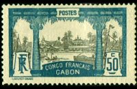 Gabon 1910 - serie Motivi coloniali: 50 c