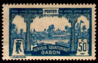 Gabon 1910 - serie Motivi coloniali: 50 c