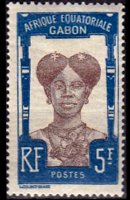Gabon 1910 - serie Motivi coloniali: 5 fr