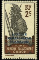 Gabon 1924 - serie Motivi coloniali - soprastampati: 2 c