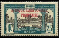 Gabon 1924 - serie Motivi coloniali - soprastampati: 25 c