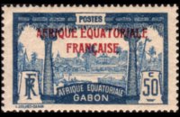 Gabon 1924 - serie Motivi coloniali - soprastampati: 50 c